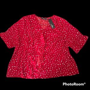 COPY - Agnes Orinda Red Plus Size Blouse